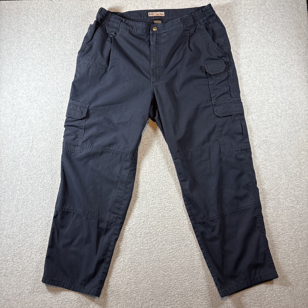 5.11 Tactical Men's 40x30 Navy Blue Cargo Pants Double Knee Military Work